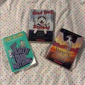 Set of Three Books: Judy Blume, Sled Dog School, Wings of Fire